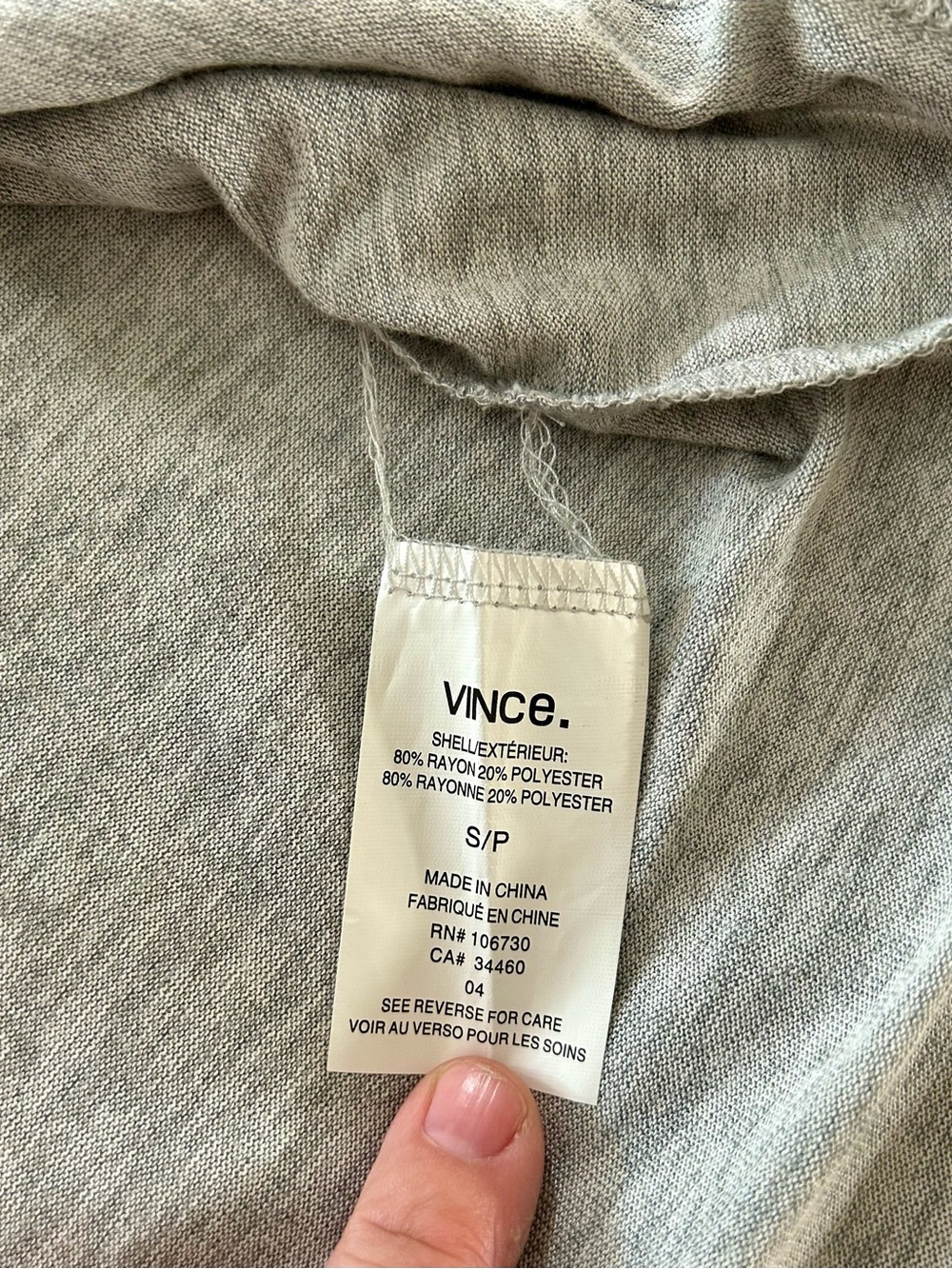 Vince Light Heather Gray Scoop Neck Short Sleeve Tee, Women’s Size Small - Picture 6 of 8
